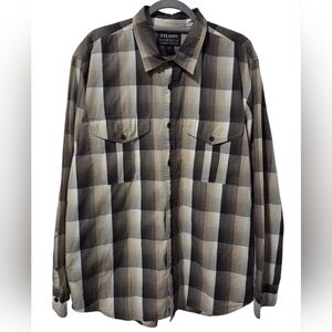 Filson Feather Cloth Shirt Men's Large Brown Plaid